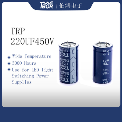 Broche de TRP 220uF 450V en el condensador 30x35m m