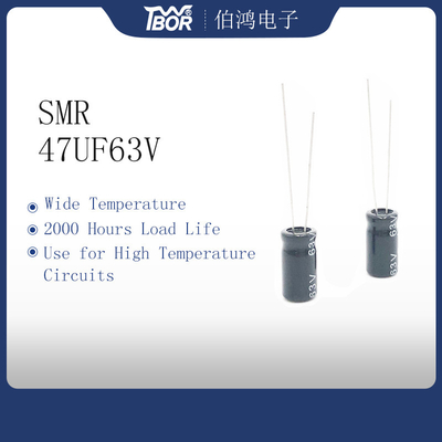 ISO14001 condensador miniatura 47UF 63V 8X12M M Al Electrolytic Capacitor