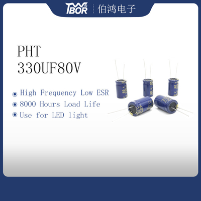 Condensador electrolítico de aluminio azul 13X20m m de 330UF 80V 10000 horas de larga vida