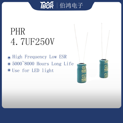 Cilindro 4.7UF 250V Al Electrolytic Capacitor los 8x9MM ISO9001