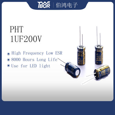 Condensador electrolítico ISO 14001 del al del condensador 10x13m m de PHT 10uf 200v