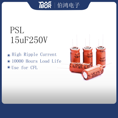 Alto voltaje de aluminio del condensador electrolítico de PSL 100uF 450V para CFL 10000 horas