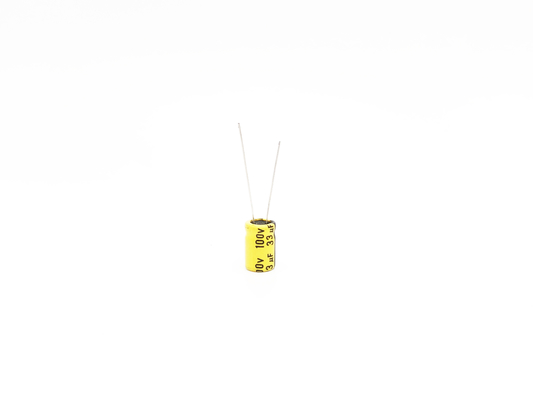Condensador de alta temperatura electrolítico de aluminio amarillo 33UF100V