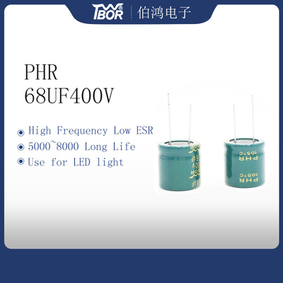 68UF400V tipo radial condensador de la luz del LED