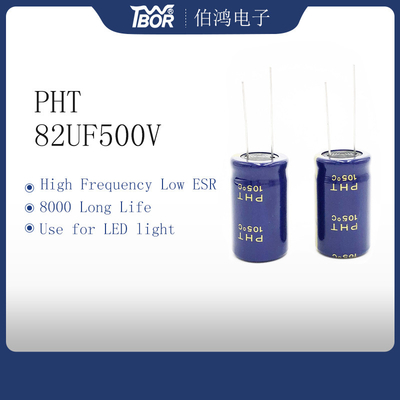 8000 horas del LED de condensador 82UF500V Al Electrolytic Capacitor de la luz
