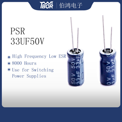condensador de aluminio bajo de alta frecuencia del ESR del condensador miniatura de 33uf50v 6.3x11