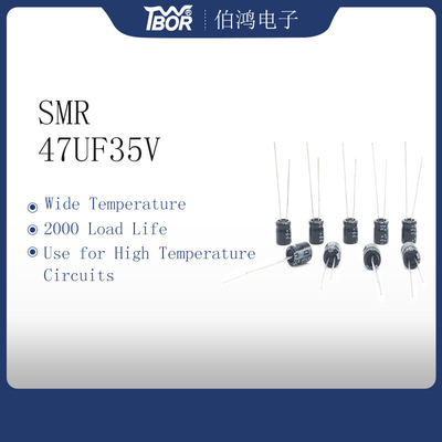 Condensadores electrolíticos de aluminio miniatura negros 47UF 35V TW BOR