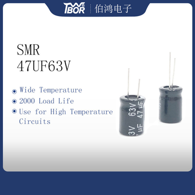 47UF63V capacitancia grande electrolítica de aluminio miniatura de los condensadores 8x12m m