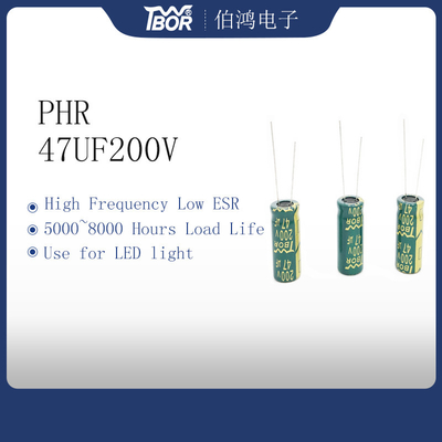 Condensador 13x16m m de la alta capacidad PHR 47uf 200v para la luz del LED