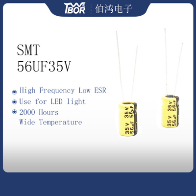 Condensadores electrolíticos des alta temperatura electrolíticos del condensador 6.3x11m m de 56UF35V SMT