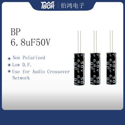 Parte radial del condensador 25X25M M del amplificador audio de BP 6.8uF50V llevar los condensadores electrolíticos