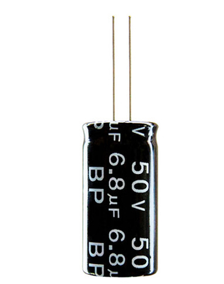 el condensador del amplificador audio 5.6uF100V de 10x16m m no polarizó D.F. bajo.