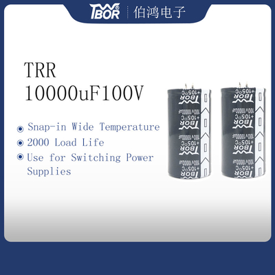 Broche ancha de la temperatura en condensador electrónico de la gama grande de la capacitancia del condensador 10000UF100V